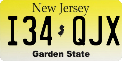 NJ license plate I34QJX