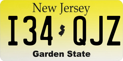 NJ license plate I34QJZ