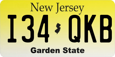NJ license plate I34QKB