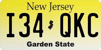 NJ license plate I34QKC