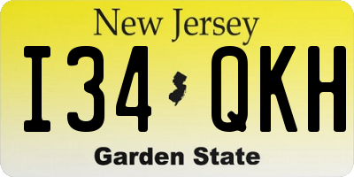 NJ license plate I34QKH