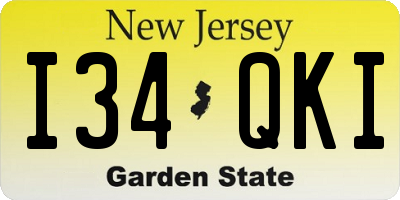 NJ license plate I34QKI