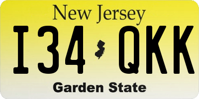 NJ license plate I34QKK
