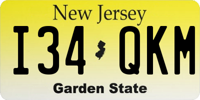 NJ license plate I34QKM