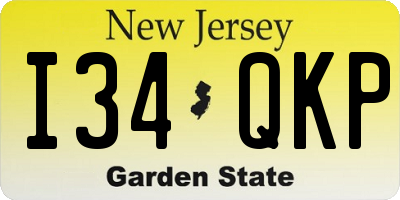 NJ license plate I34QKP