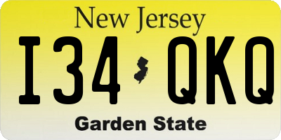 NJ license plate I34QKQ