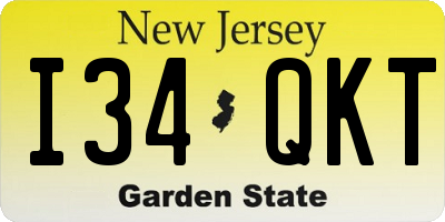 NJ license plate I34QKT