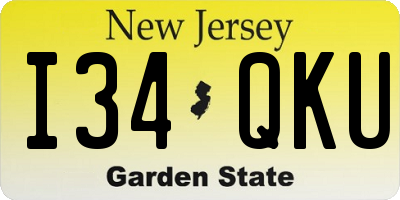 NJ license plate I34QKU