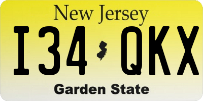 NJ license plate I34QKX