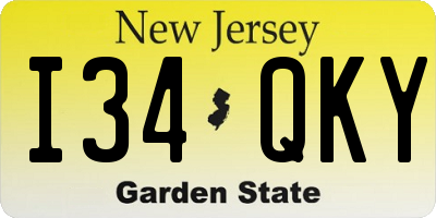 NJ license plate I34QKY