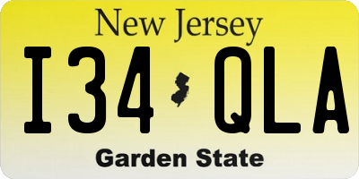 NJ license plate I34QLA