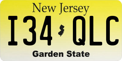 NJ license plate I34QLC