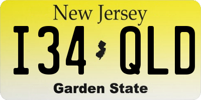 NJ license plate I34QLD