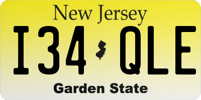 NJ license plate I34QLE