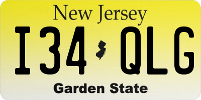 NJ license plate I34QLG