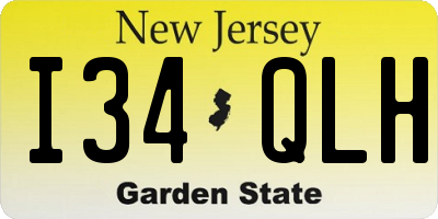 NJ license plate I34QLH