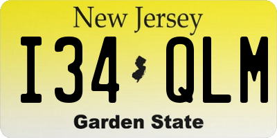 NJ license plate I34QLM