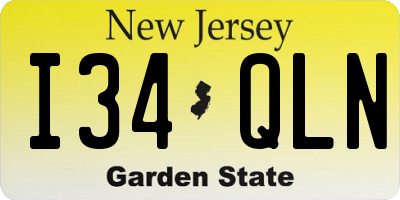 NJ license plate I34QLN