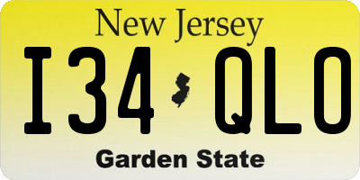 NJ license plate I34QLO