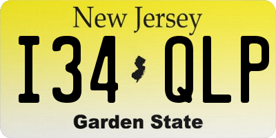 NJ license plate I34QLP