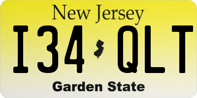 NJ license plate I34QLT