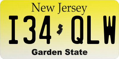 NJ license plate I34QLW