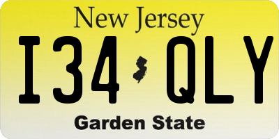 NJ license plate I34QLY