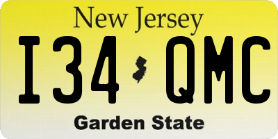 NJ license plate I34QMC