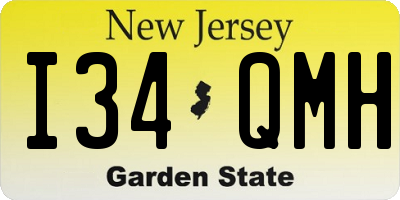 NJ license plate I34QMH