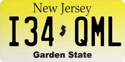 NJ license plate I34QML