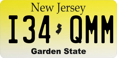 NJ license plate I34QMM
