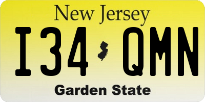 NJ license plate I34QMN