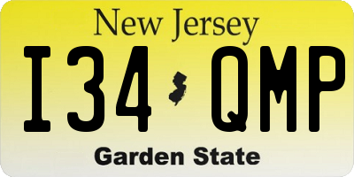NJ license plate I34QMP