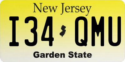 NJ license plate I34QMU
