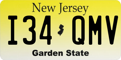 NJ license plate I34QMV