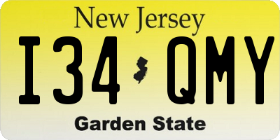 NJ license plate I34QMY