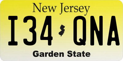 NJ license plate I34QNA