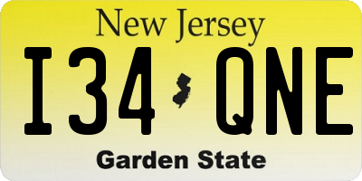 NJ license plate I34QNE
