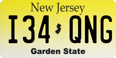 NJ license plate I34QNG