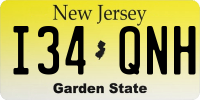 NJ license plate I34QNH