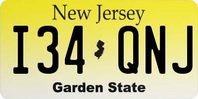 NJ license plate I34QNJ