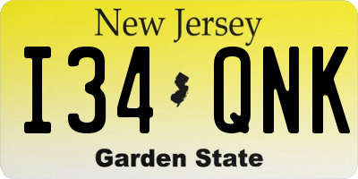 NJ license plate I34QNK