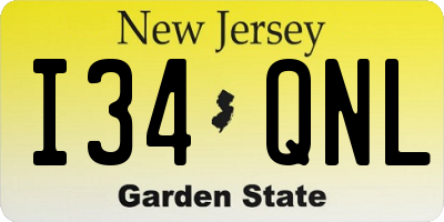 NJ license plate I34QNL