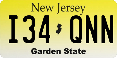 NJ license plate I34QNN