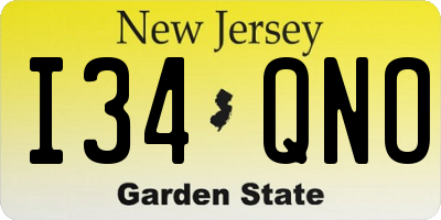 NJ license plate I34QNO