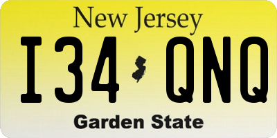 NJ license plate I34QNQ