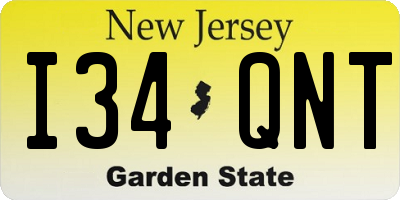 NJ license plate I34QNT