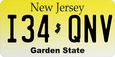 NJ license plate I34QNV