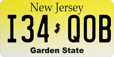 NJ license plate I34QOB