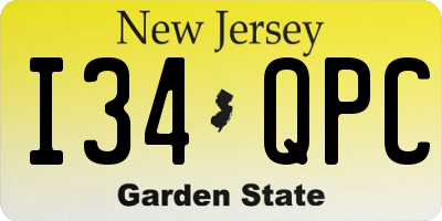 NJ license plate I34QPC